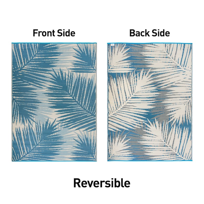 Tropical Floral Reversible Plastic Outdoor Rugs