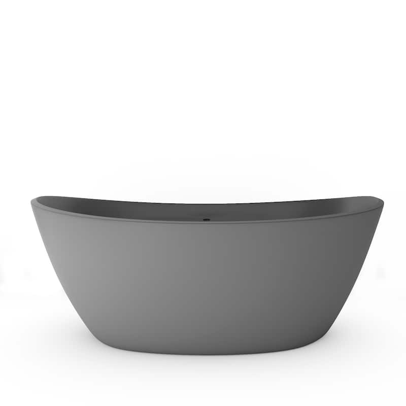 Manhattan 59" Solid Surface Freestanding Soaking Bathtub