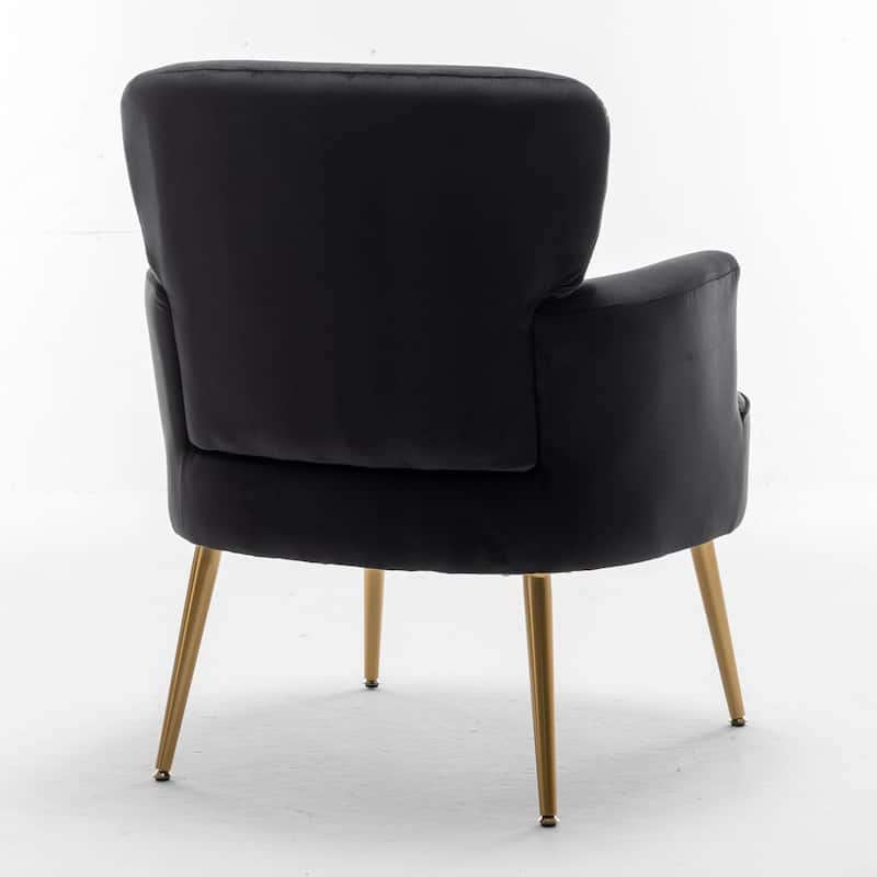 US Pride Furniture Stylish Velvet Armchair with Gold Metal Legs Comfortable Accent Chair