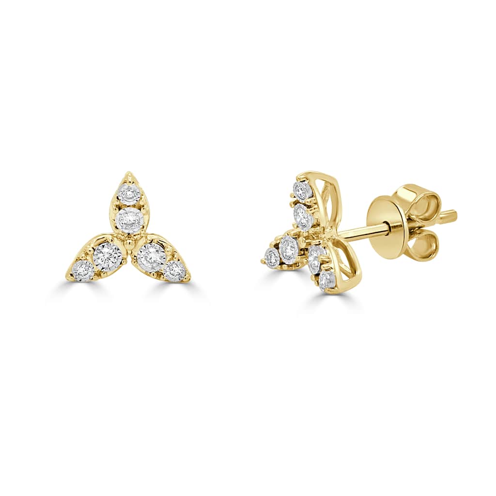 Joelle Collection 14K Yellow Gold Diamond Stud Earrings