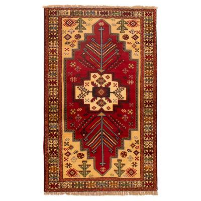 ECARPETGALLERY Hand-knotted Melis Red Wool Rug - 3'11 x 6'5