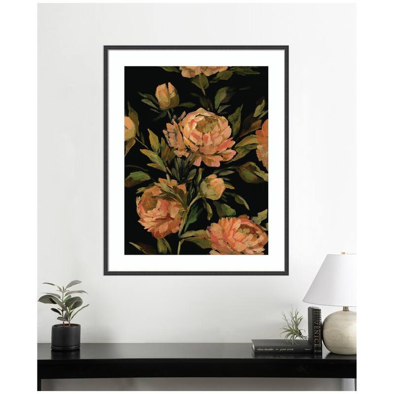 Kate and Laurel Framed Art Moody Floral 3 by Annie Quigley