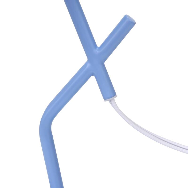 Abstract Angular Table Lamp with Drum Shade - 17" - Blue