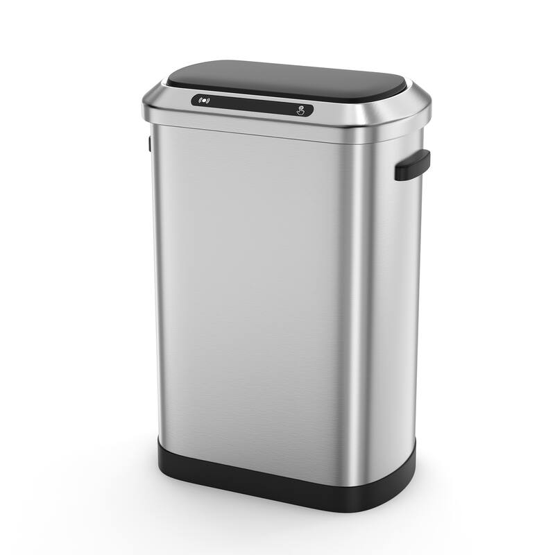 13 Gallon 50L Stainless Steel Smart Trash Can with Motion Sensor for Home,Office - Silver