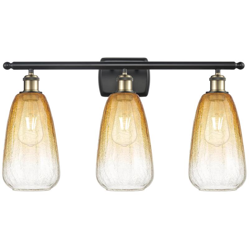 Innovations Lighting Endless Possibilities Ballston - Brookhaven Almond - 3 Light 26" Bath Vanity Light - Black Antique Brass/Amber
