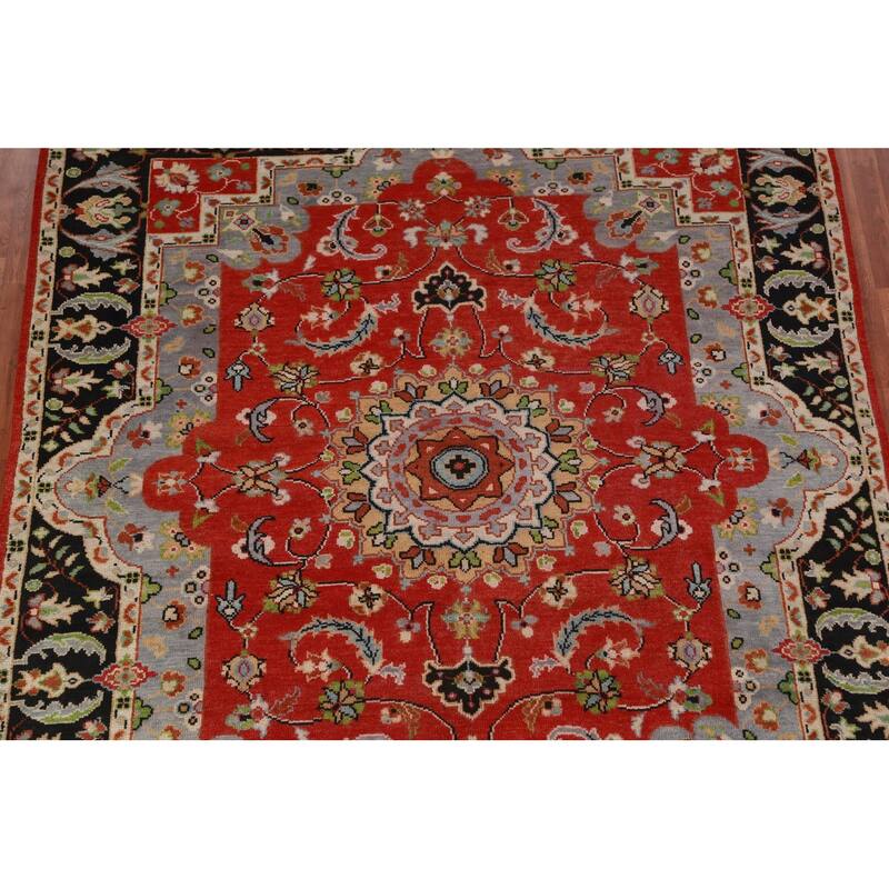 Red Heriz Serapi Indian Area Rug Handmade Wool Carpet - 8'0" x 9'9"