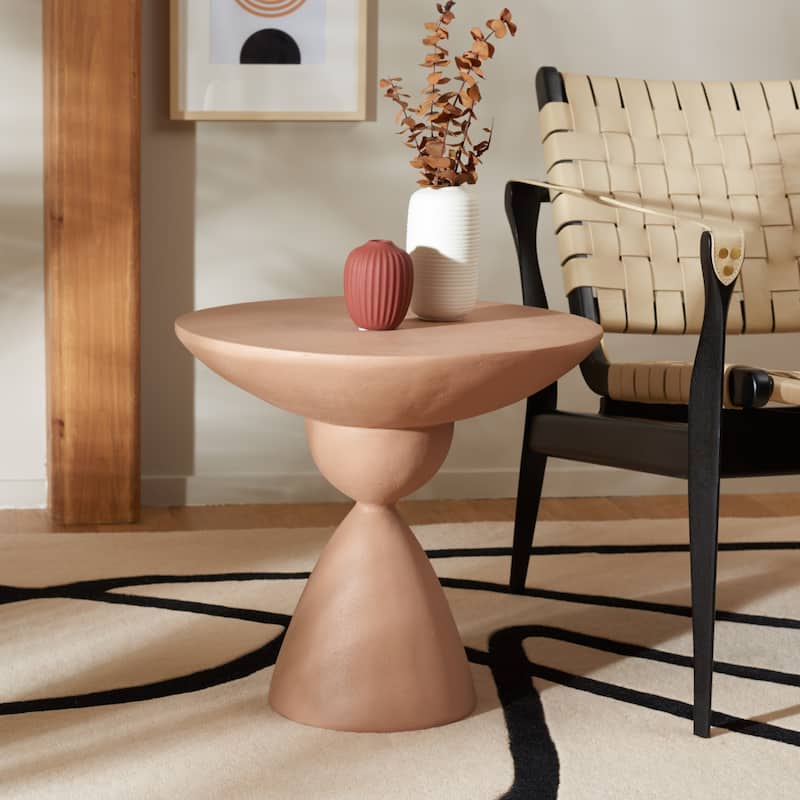 SAFAVIEH Atley Accent Table (Fully Assembled) - 20"W x 20"D x 18"H - Terracotta