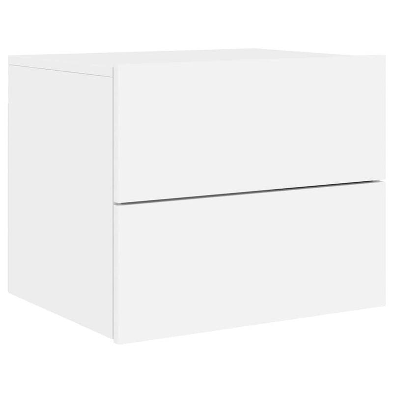 vidaXL Wall-mounted Bedside Cabinet Set of 2 White Engineered wood - 15.4 x 19.7 x 16.1 in