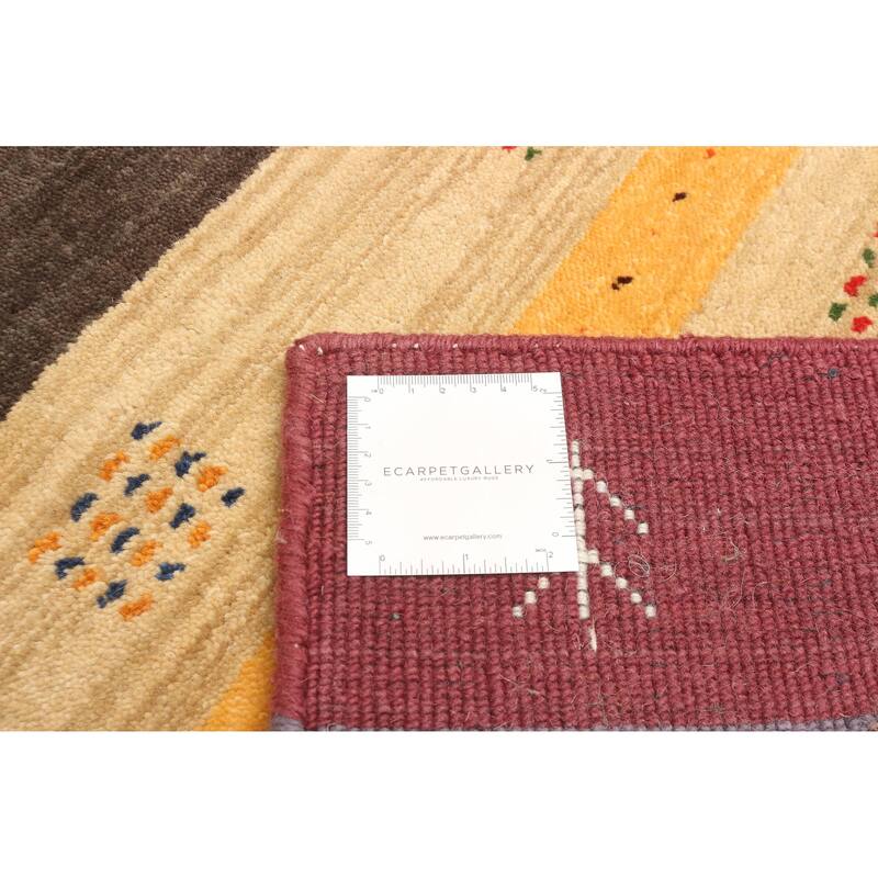 ECARPETGALLERY Hand Loomed Kashkuli Gabbeh Multi Color Wool Rug - 2'11 x 4'8