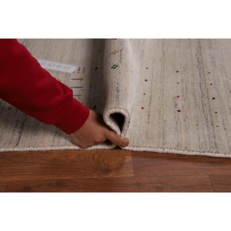 Tribal Gabbeh Indian Area Rug Hand-Knotted Wool Carpet - 8'6" x 11'7"