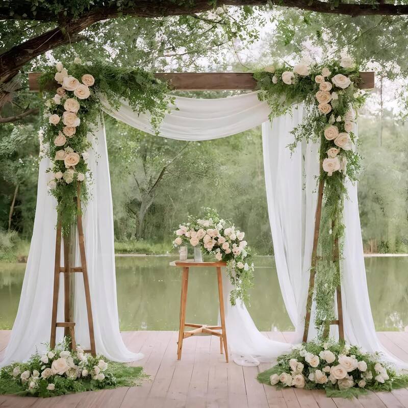 37" x 216" - Sheer Window Scarf Valance Topper Draping Extra Long