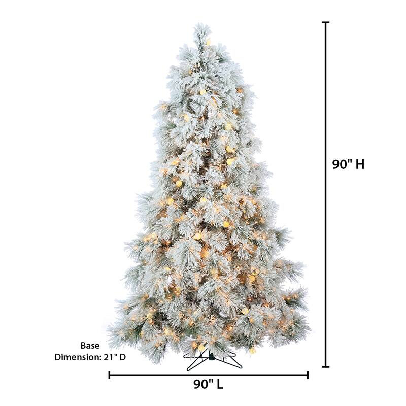 7.5 Foot Heavily Flocked Northern Pine Tree - N/A
