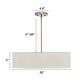 preview thumbnail 44 of 71, 3-Light 20"W Drum Fabric Semi Flush Mount Pendant Chandelier