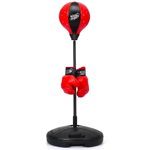 Kids Punching Bag Toy Set Adjustable Stand Boxing Glove Speed Ball