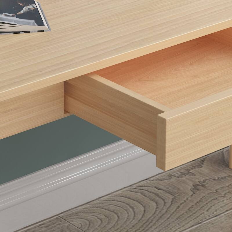 Modern Computer Desk Wood Work Tables With 2 Drawers