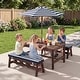 preview thumbnail 4 of 8, Gymax Kids Picnic Table Outdoor Wooden Table & Bench Set w/ Removable