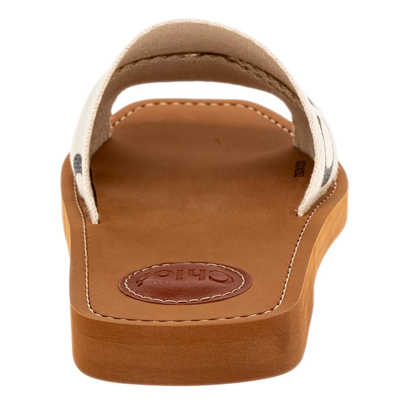 Chloe Woody Flat Mule. - White