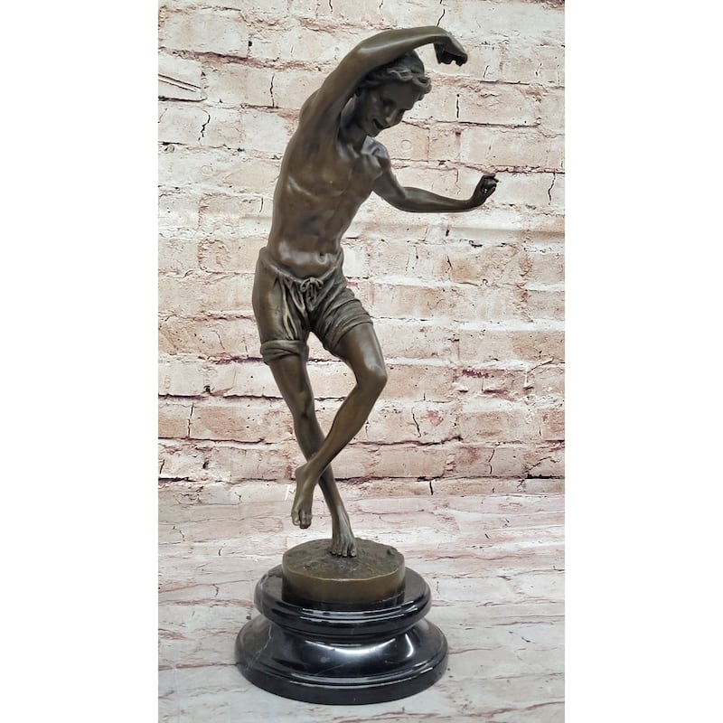 Young Boy Clical Dancer - Hot Cast Bronze Figure Sculpture By Duret