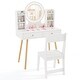 preview thumbnail 3 of 7, White Vanity Set with Lighted Mirror and Storage Drawers Perfect for Kids - 27.5" x 13.5" x 41.5"