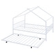 preview thumbnail 4 of 12, Metal Adorable House Full Size House Bed with Twin Size Trundle Bed
