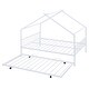 preview thumbnail 4 of 13, Metal Full Size House Bed with Twin Size Trundle