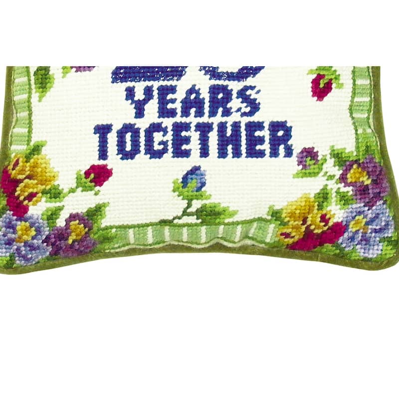 10" x 10" 25 Years Together Needlepoint Pillow