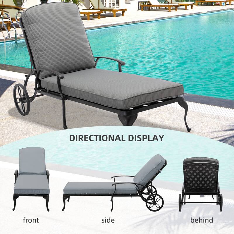 Aluminum Reclining Outdoor Chaise Lounge