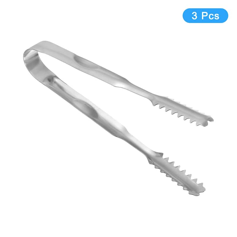 Serving Tongs, 3pcs Stainless Steel Ice Tongs, Tiny Tongs, Silver