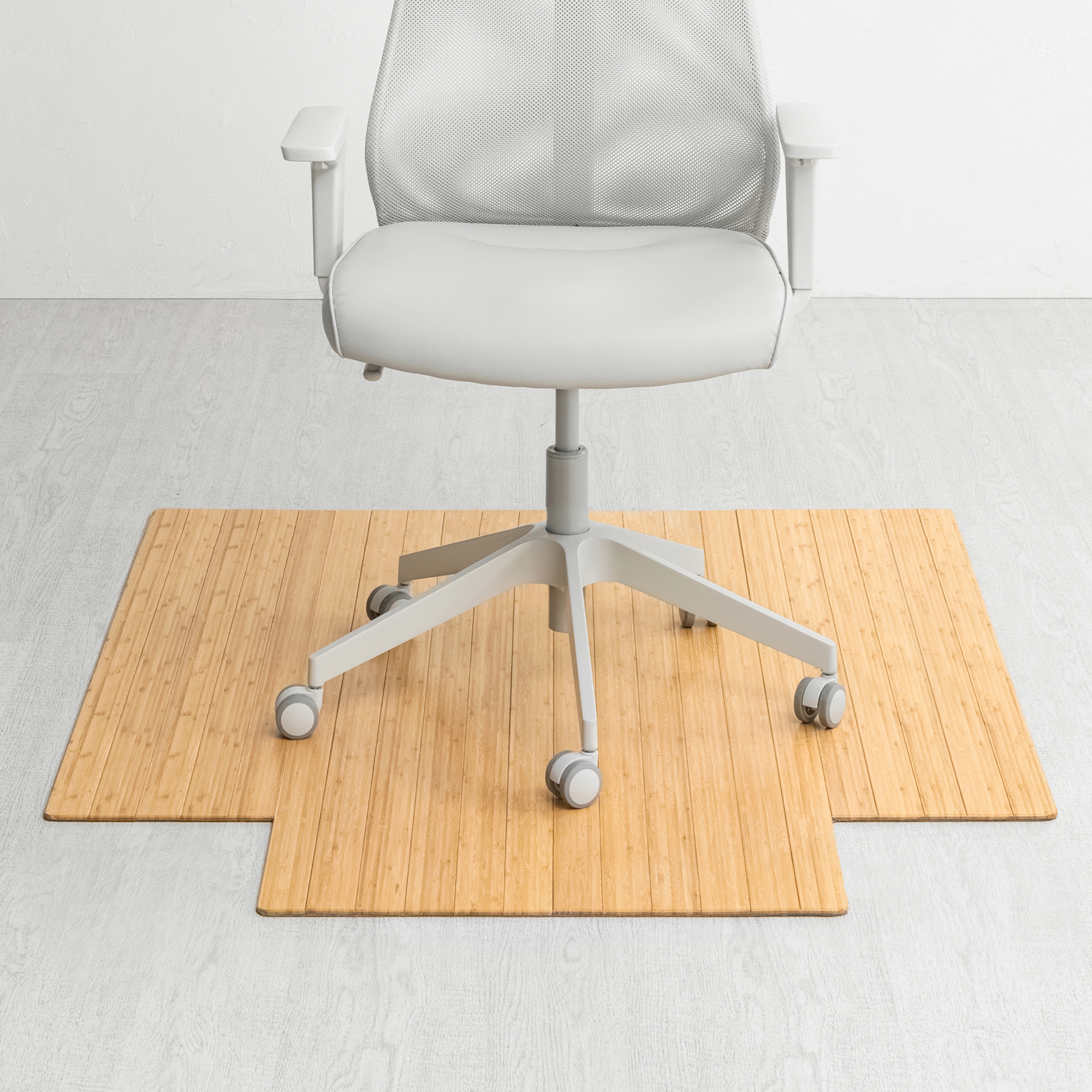 Jani Eco Bamboo Standard Natural Chair Mat with Lip - (44 x 52), Eco-Friendly Chair Mat