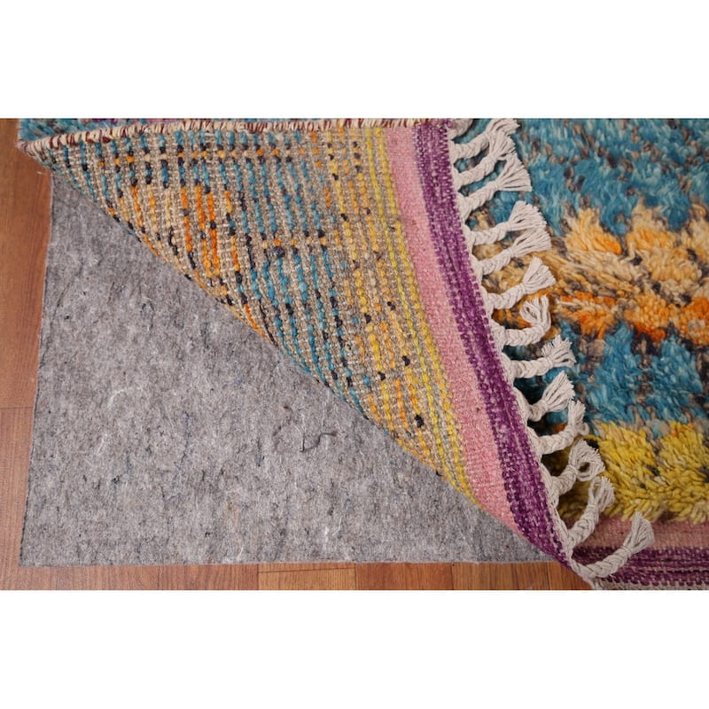 Plush Moroccan Oriental Area Rug Hand-Knotted Pink Wool Carpet - 8'2" x 10'9"