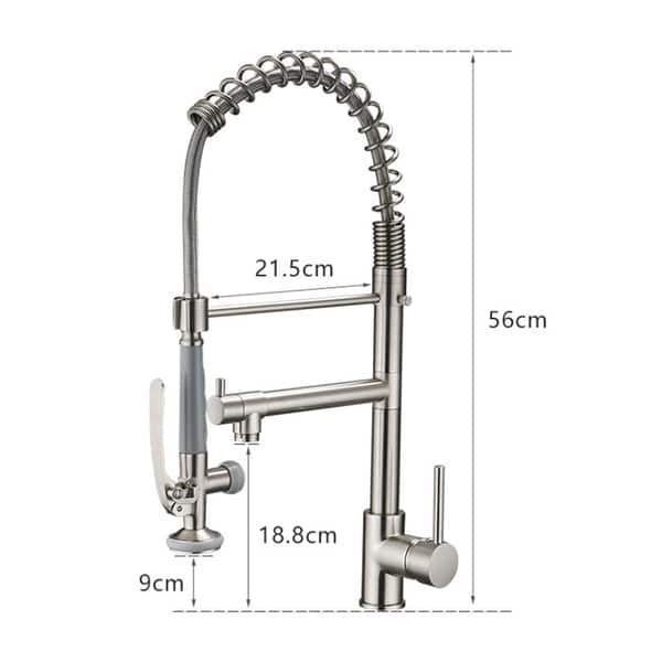 2 Spout Single Handle Kitchen Faucet with LED Light Pull Down Sprayer ...