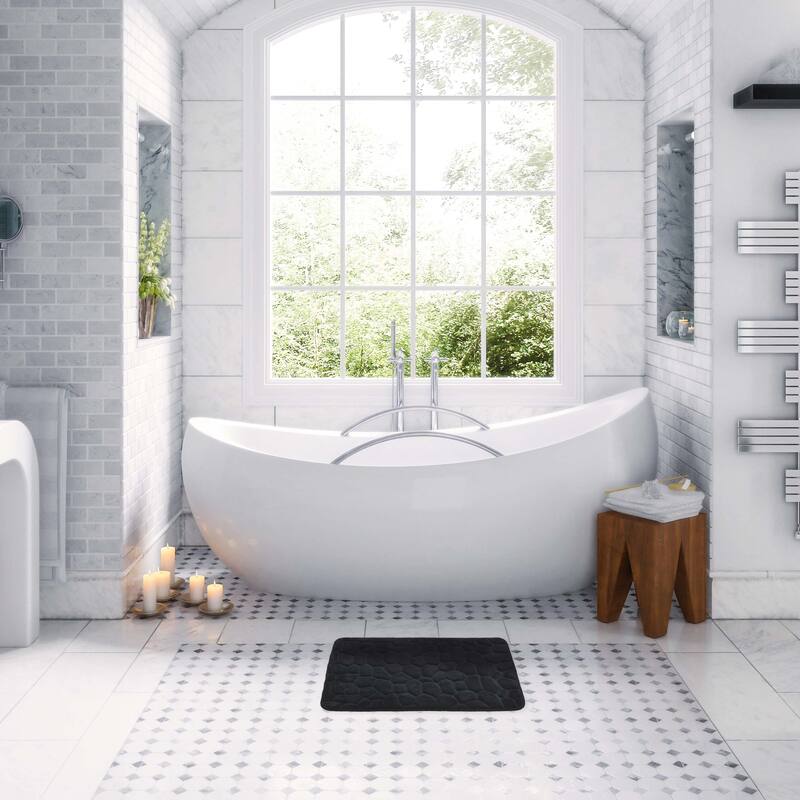 Memory Foam Bath Mat Pebble Design 32x20