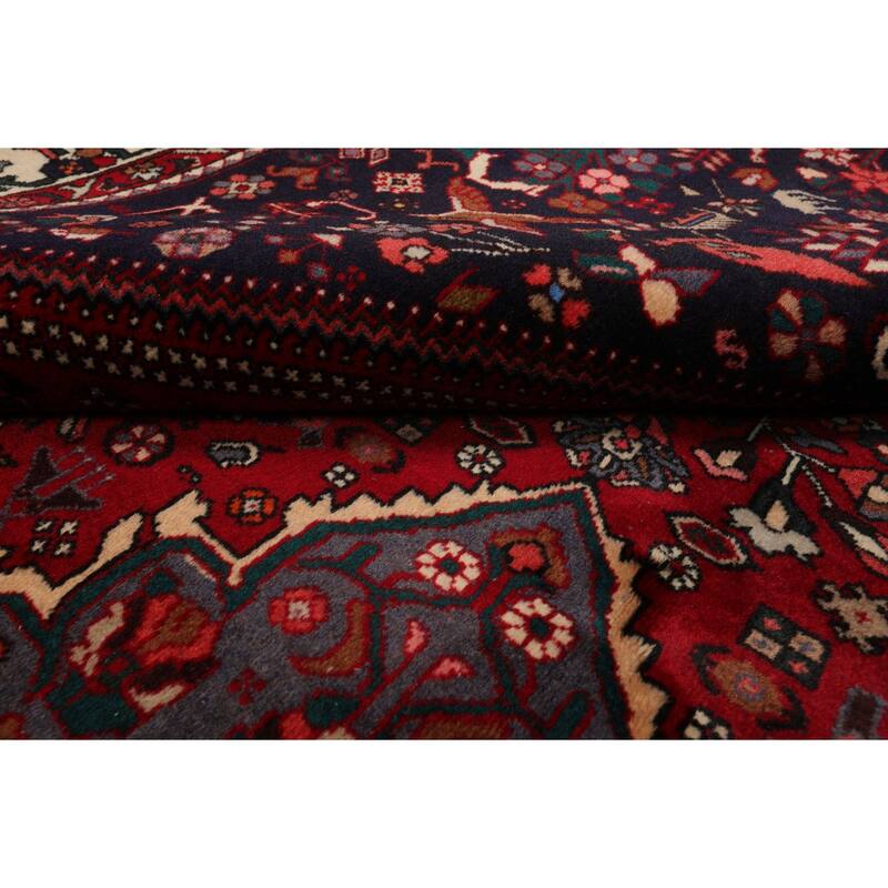 6'9''x9'1'' Hand Knotted Wool Red Joshican Abaden Traditional Rug - 6' 9'' x 9' 1''