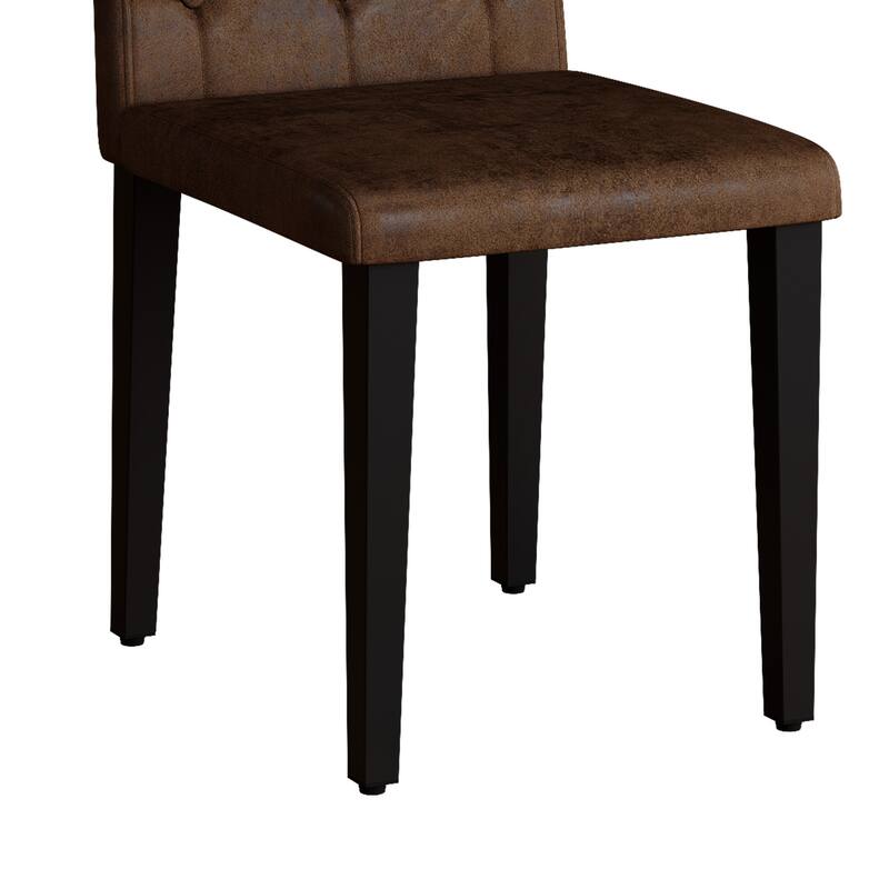 Upholstered Dining Chairs Set of 4, Button Tufted Dining Chair with Metal Legs, Modern Suede Fabric Side Chair with Backrest