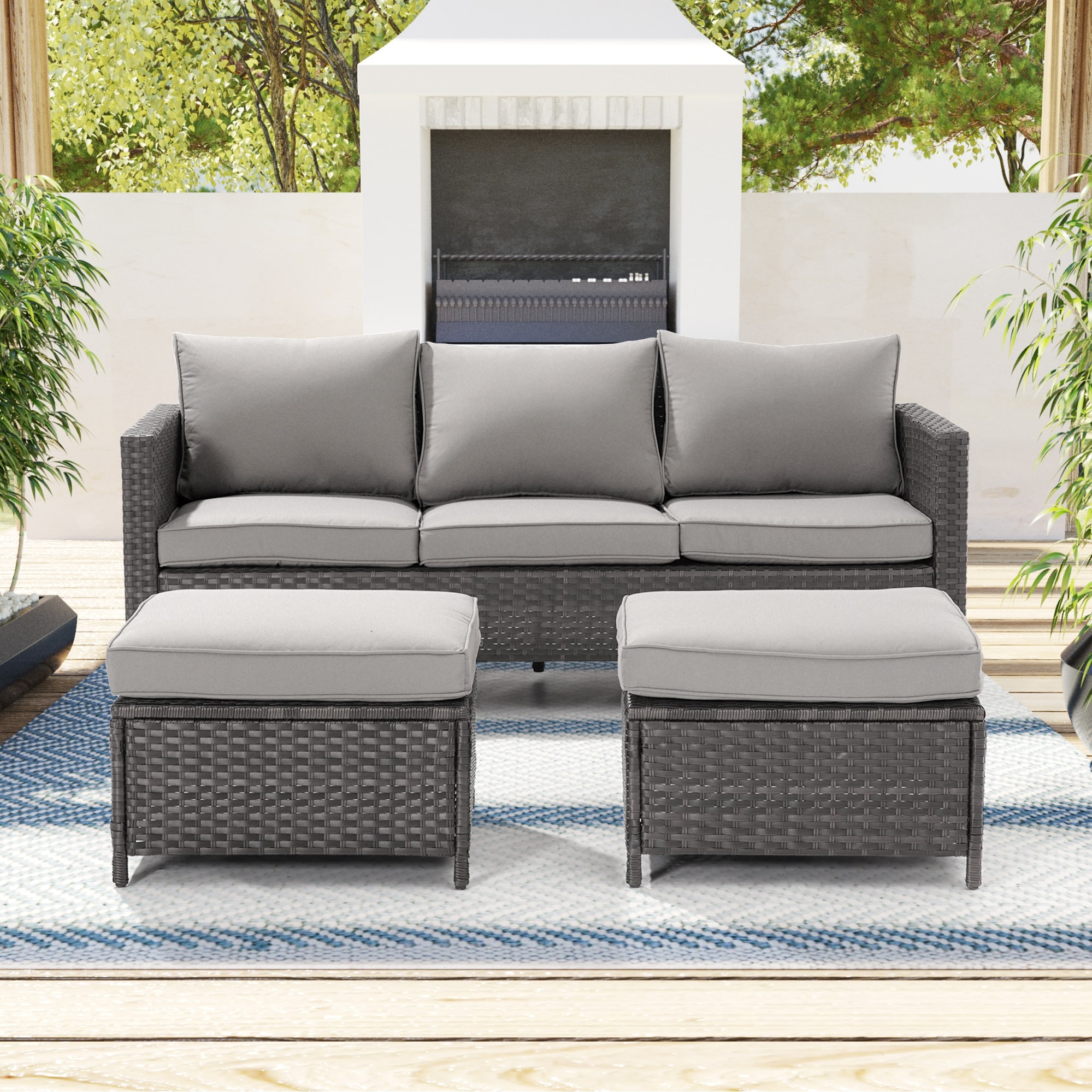 Grey rattan patio sets hotsell