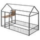 preview thumbnail 8 of 28, Metal Twin Size Kids Bed House Bed with Desk,Shelves,Power Outlets and USB Ports