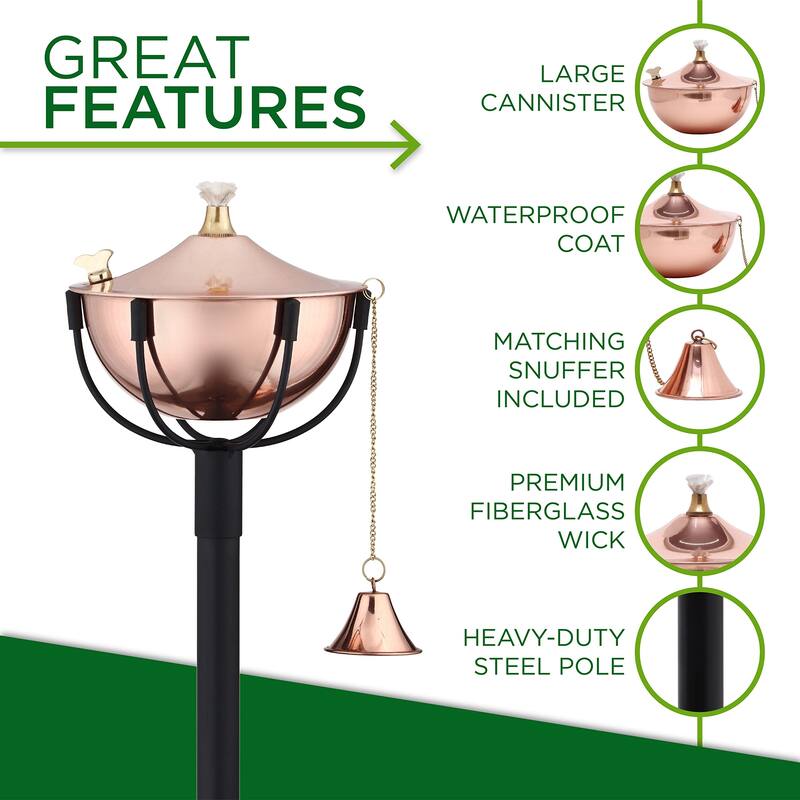 Maui Tiki Style Torch with 54" Pole