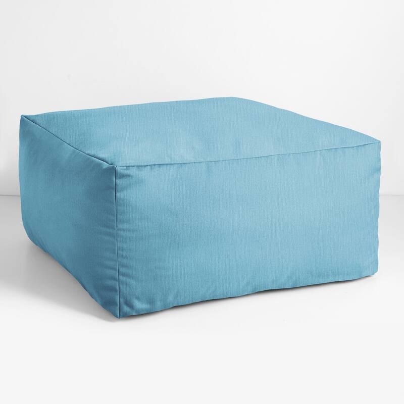 Sorra Home Sunbrella Outdoor Knife Edge Solid Bean Pouf