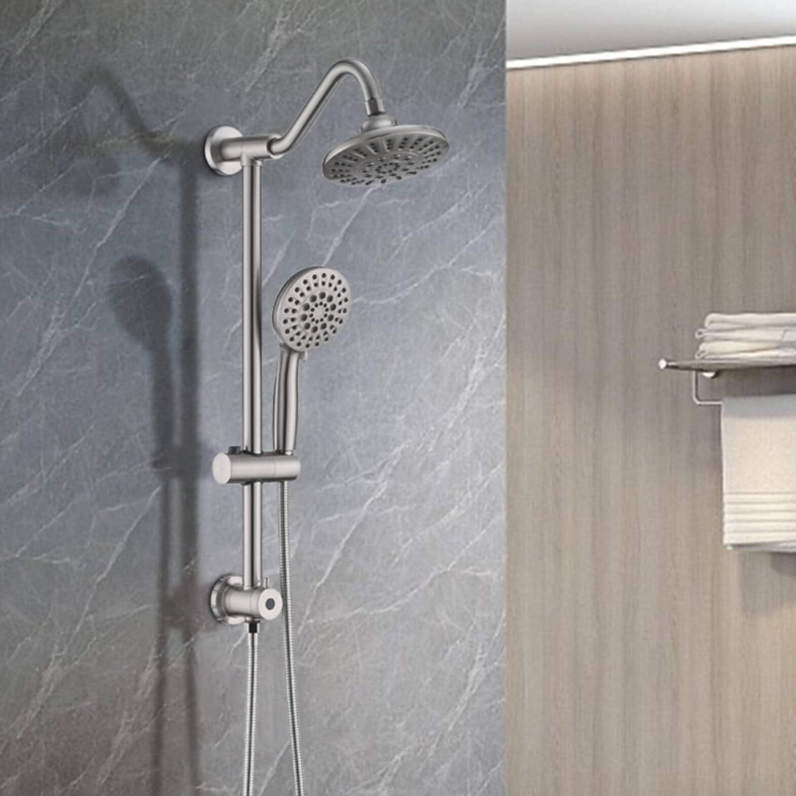 YASINU 6 Inch Rain Showerhead With 6 Sprayer Handheld Rain Shower System