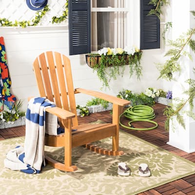 SAFAVIEH Brizio Adirondack Wood Rocking Chair. - 28" W x 33" D x 37" H
