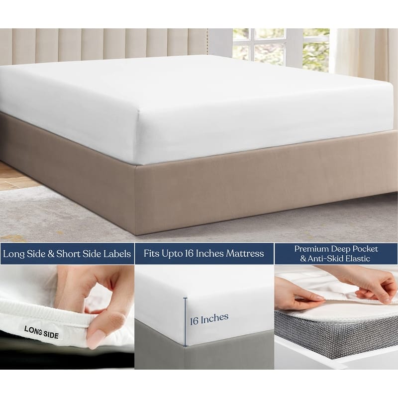 Delara GOTS Certified 100% Organic Cotton Bedding Bundle, Long Staple Cotton, Ultra Soft, Moisture-Wicking, Smooth & Breathable