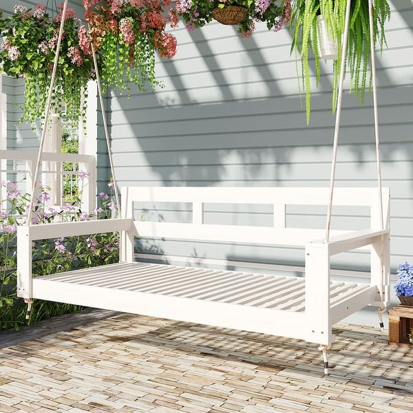 Farmhouse Style Twin Size Porch Swing Frame with Backrest