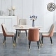 preview thumbnail 5 of 11, 5-Piece Kitchen Table Set with 4 PU Curved Chair Cushion, Dining Table Set with Marble Table Top for Dining Room