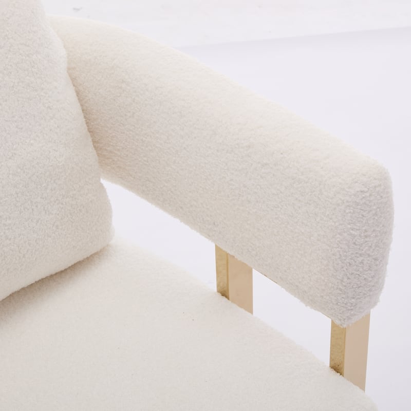 24.41" Upholstered Accent Chair with Gold Legs (Set of 2)
