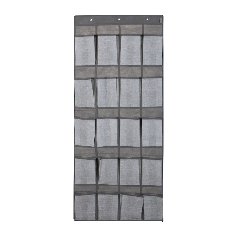 Simplify 20-Pocket Shoe Organizer in Heather Grey - 22"x 54"
