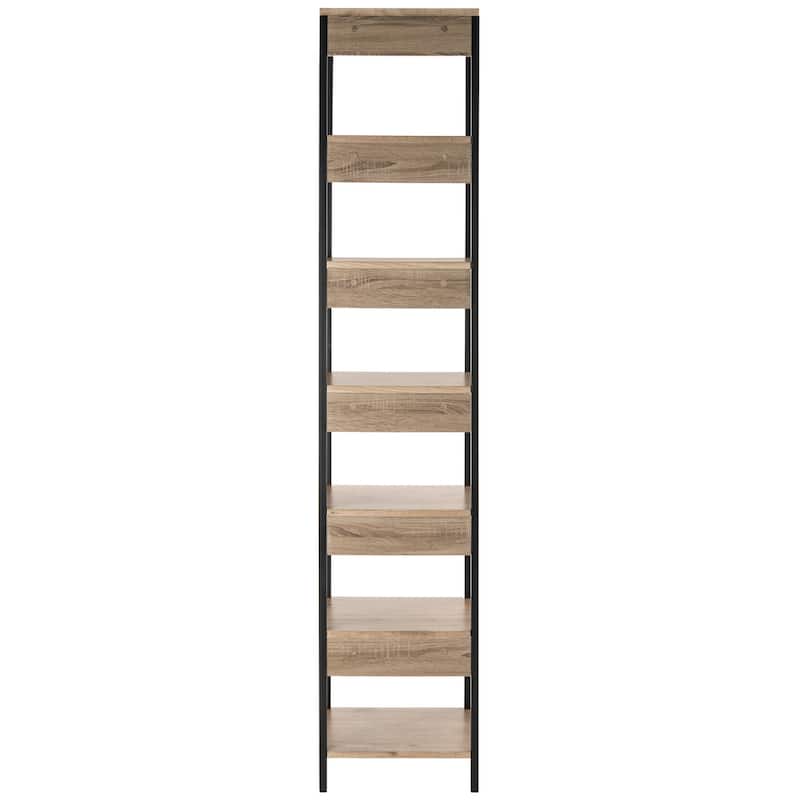 SAFAVIEH Marjukka Oak Brown/ Black Etagere - 15.8' x 15.8' x 78.8' - 16Wx16Dx79H