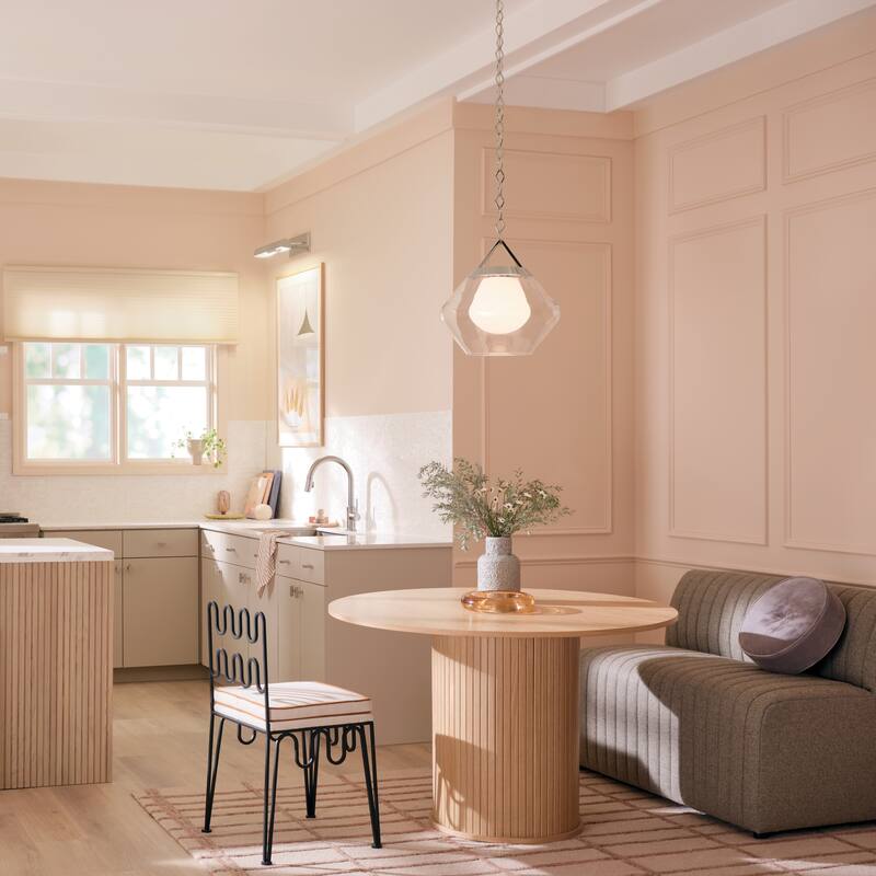 Kichler Lighting Nella 12 Inch 1 Light Pendant with Clear Outer Glass with Opal Interior Glass in Polished Nickel