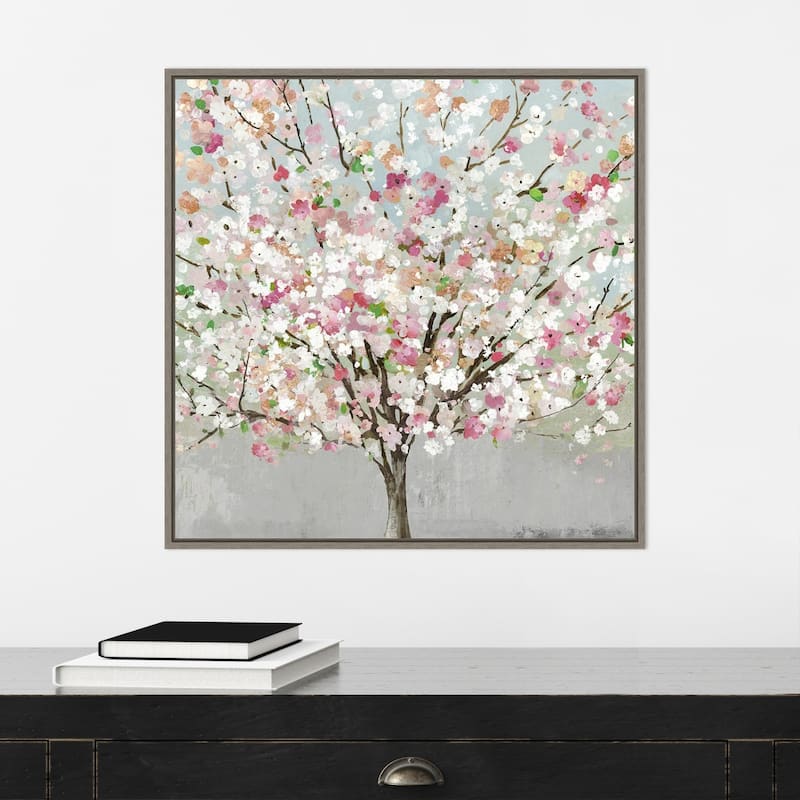 Spring Love by Allison Pearce Framed Canvas Art - 22 x 22-inch