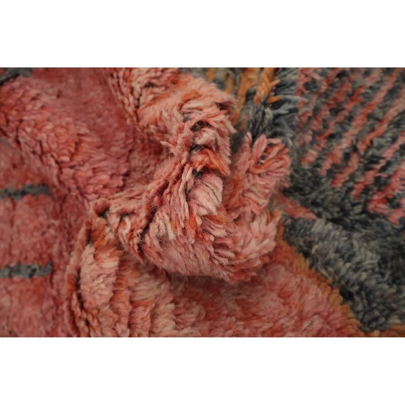 Hand Knotted Oriental 100% Wool Carpet Modern Geometric Oranges & Rust Moroccan Area Rug - 14' 5'' X 9' 5''