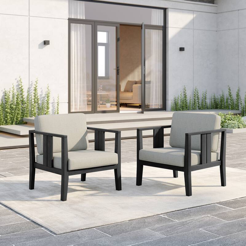 Outdoor Teak Solid Wood Patio Furniture Set Loveseat Armchair Table Collection